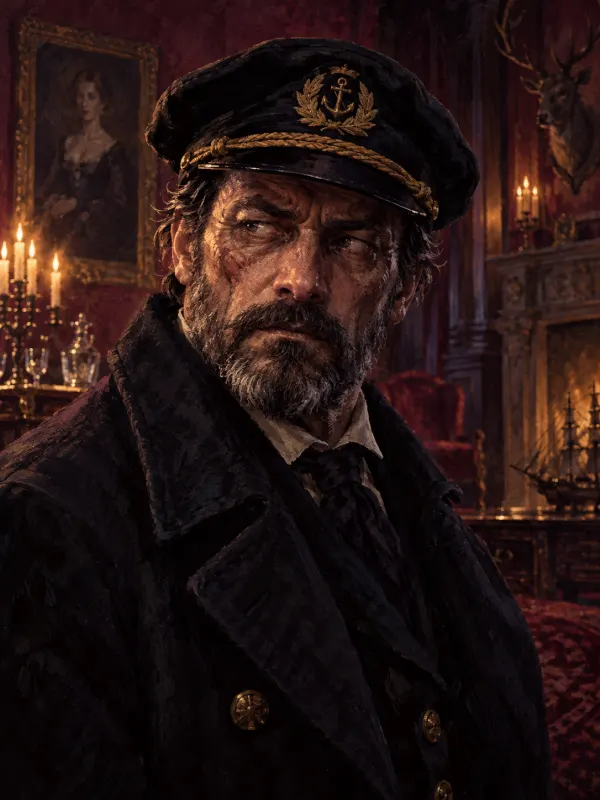 Captain Marcus Drake, a sea captain with a dark history