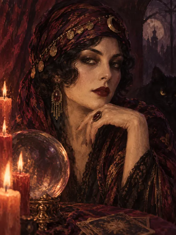 Madame Celeste, a mysterious fortune teller with a dark past