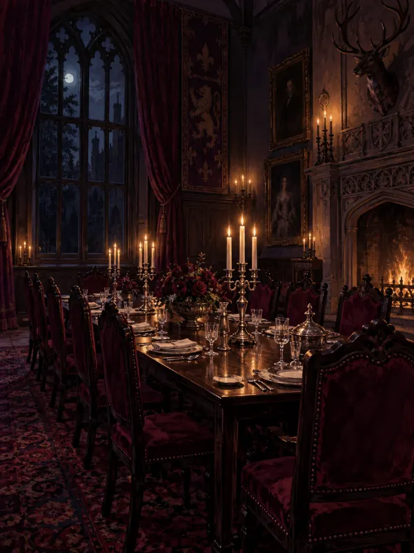 A long dining table set for a formal birthday dinner