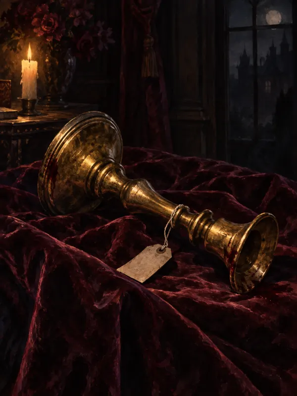 Candlestick: A heavy brass candlestick